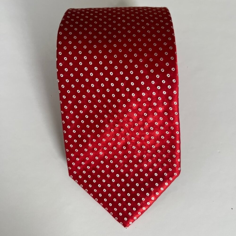 Men's Red Pavone Silk Tie Made in Italy